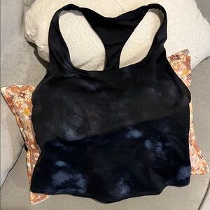 Black Tie-Dye Racerback sports bra Tank Top